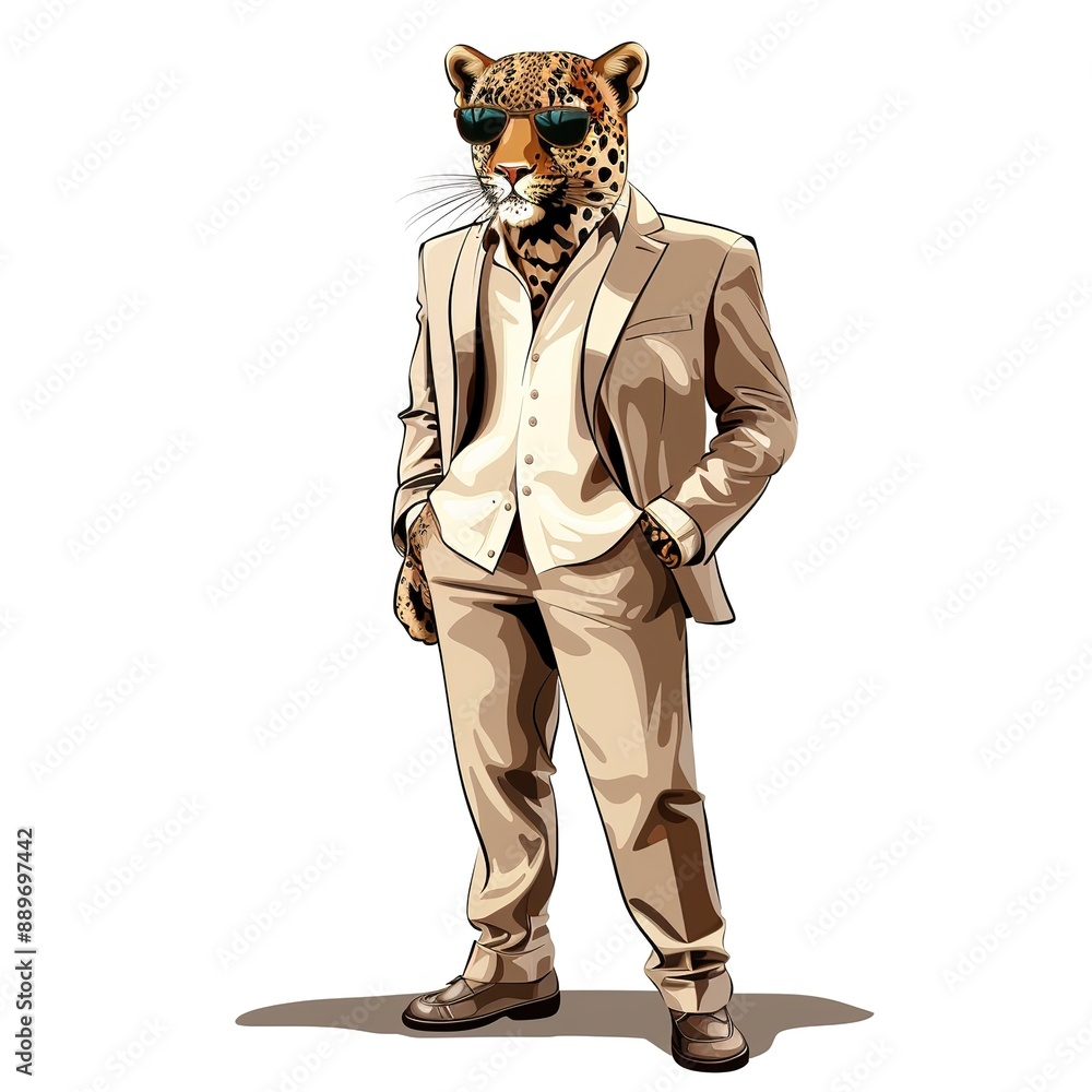 Leopard Classic fashion cartoon isolated whitebackground Leopard Classic fashion cartoon isolated whitebackground