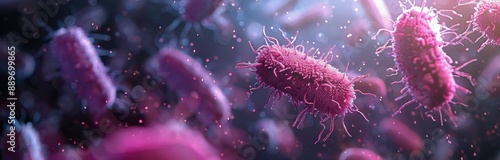 Close-Up View of Pink Bacteria Under a Microscope