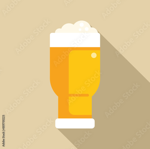 Flat design style icon of a beer overflowing from a glass