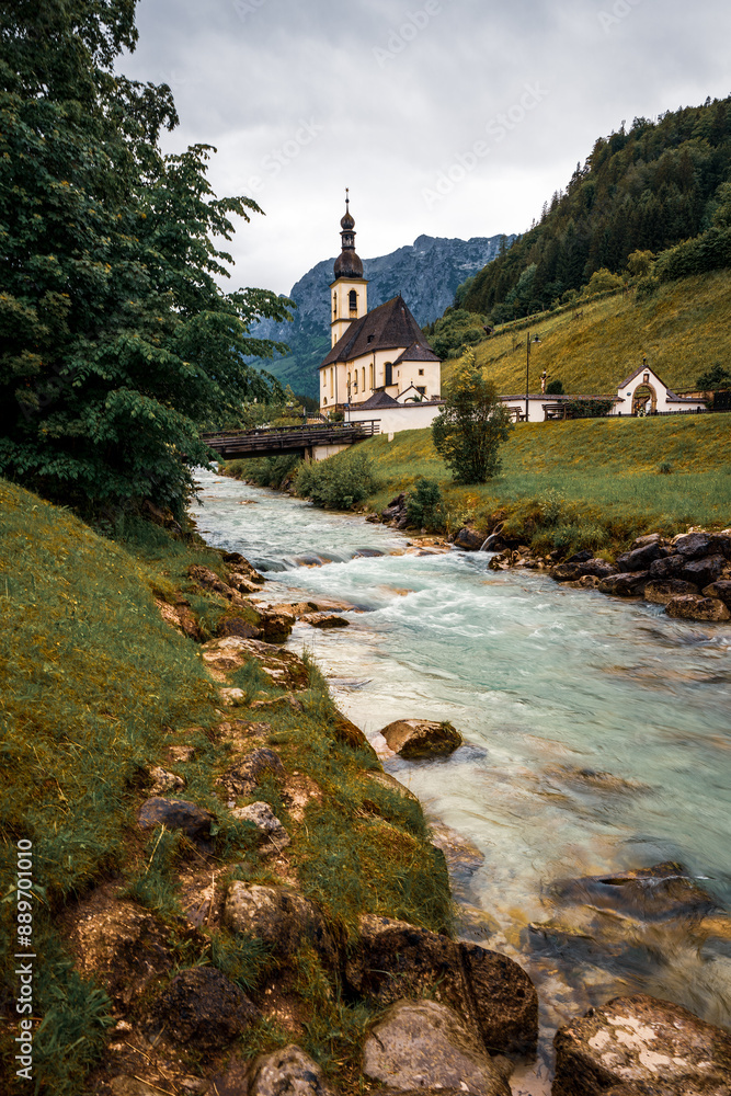 View of the parish church of St. Sebastian in Ramsau in Bavaria, Germany. View of the parish church of St. Sebastian in Ramsau in Bavaria, Germany.