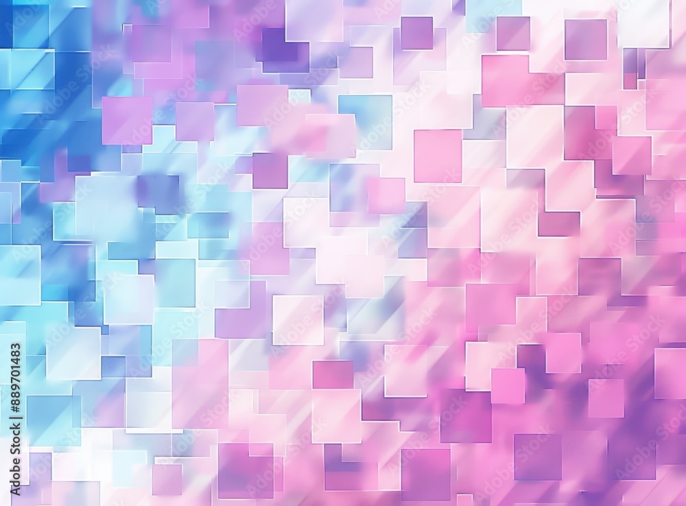 A soft pastel background with an array of pixelated squares in shades of pink, purple and blue Generative AI A soft pastel background with an array of pixelated squares in shades of pink, purple and blue Generative AI