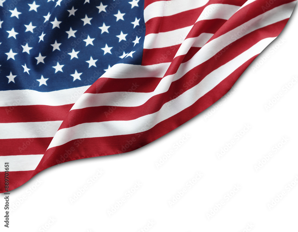 American flag on white American flag on white