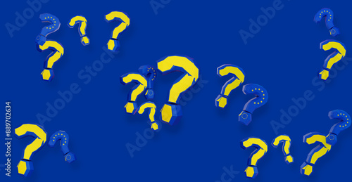 question marks with shadows...