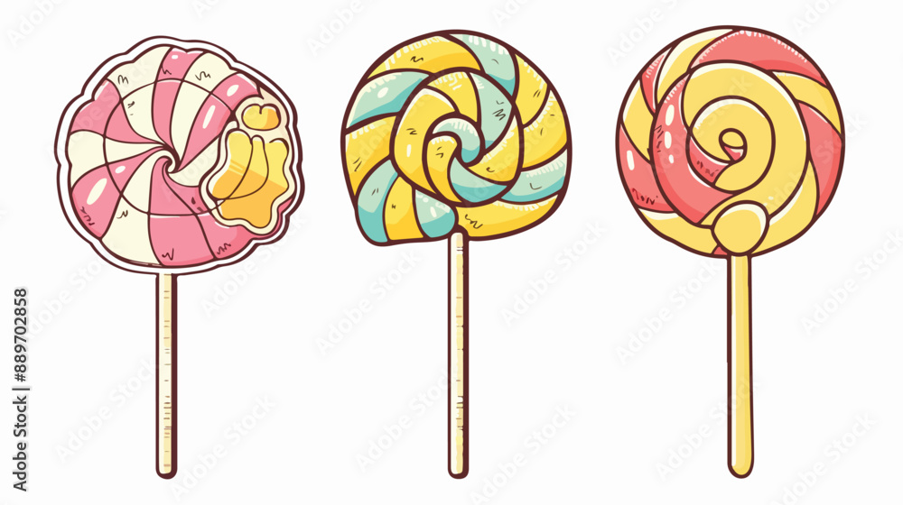 Lollipop Sweet Candy Vector Illustration Handdrawn Vector Lollipop Sweet Candy Vector Illustration Handdrawn Vector