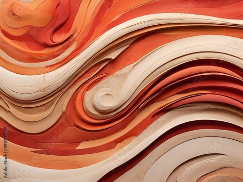 Sandstone curves andswirls red_and orange graident color like terra-cotta  photo