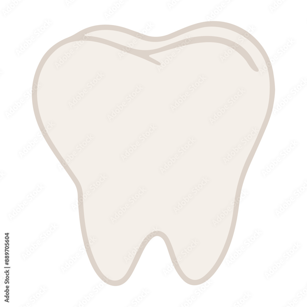 A simple, stylized illustration of a tooth, featuring a light beige color with a minimalistic outline. The tooth has a rounded top and two pointed roots at the bottom, with no additional details A simple, stylized illustration of a tooth, featuring a light beige color with a minimalistic outline. The tooth has a rounded top and two pointed roots at the bottom, with no additional details