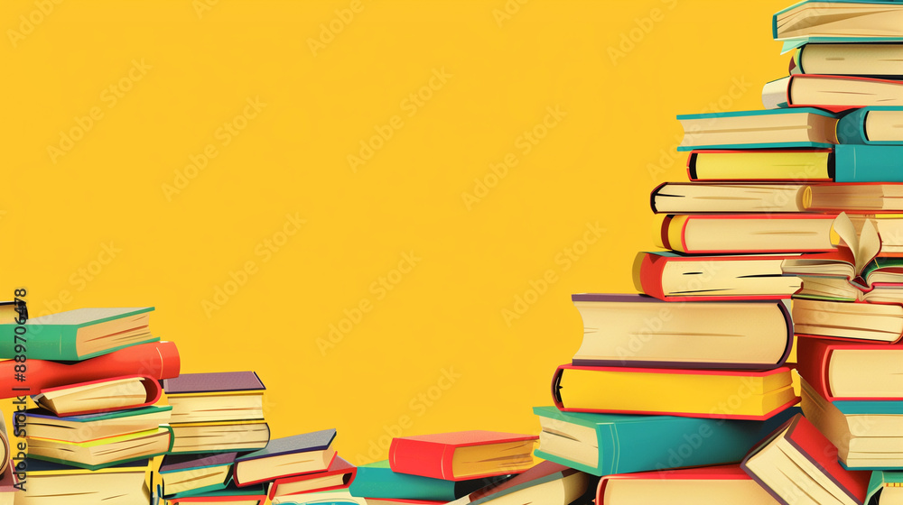pile of books backround image, back to school theme, isolated in solid background, lots of book pile of books backround image, back to school theme, isolated in solid background, lots of book