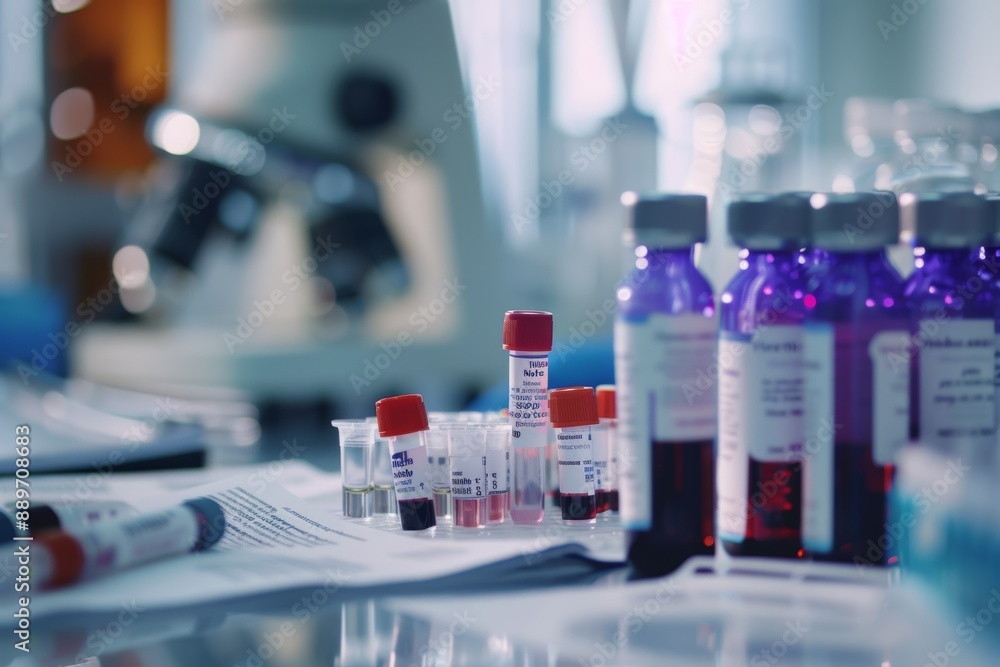 Allergy Testing and Analysis: Blood Samples Examined with Advanced Laboratory Equipment for Accurate Results Allergy Testing and Analysis: Blood Samples Examined with Advanced Laboratory Equipment for Accurate Results
