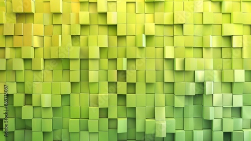 Soft green to bright yellow gradient background, abstract squares with varying sizes and transparency, lively and engaging. Abstract texture squares for publication, design, poster, calendar