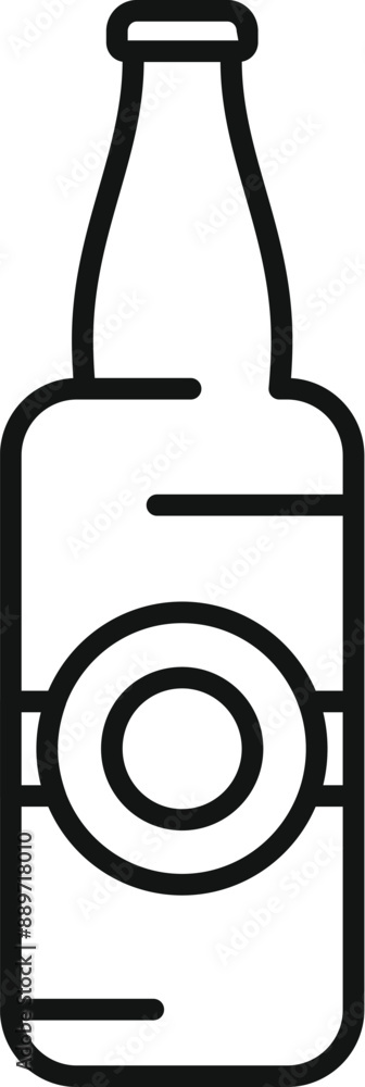 Minimalist icon of a beer bottle with blank label, ready for your design Minimalist icon of a beer bottle with blank label, ready for your design