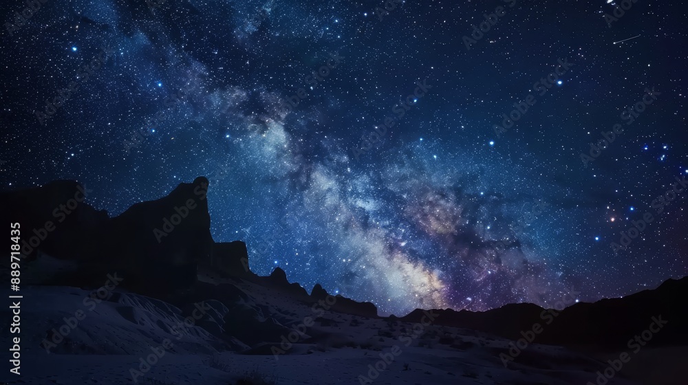 Starry night sky, Milky Way galaxy Starry night sky, Milky Way galaxy