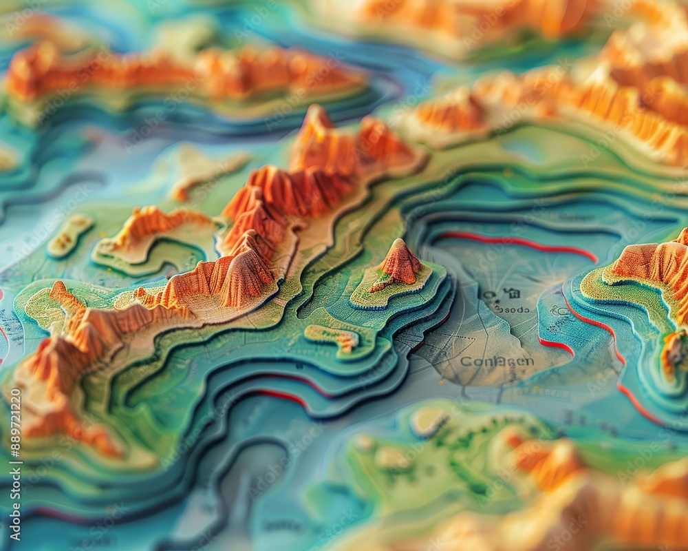 Closeup of a map showing shifting climate zones, climate change, geographic impact Closeup of a map showing shifting climate zones, climate change, geographic impact