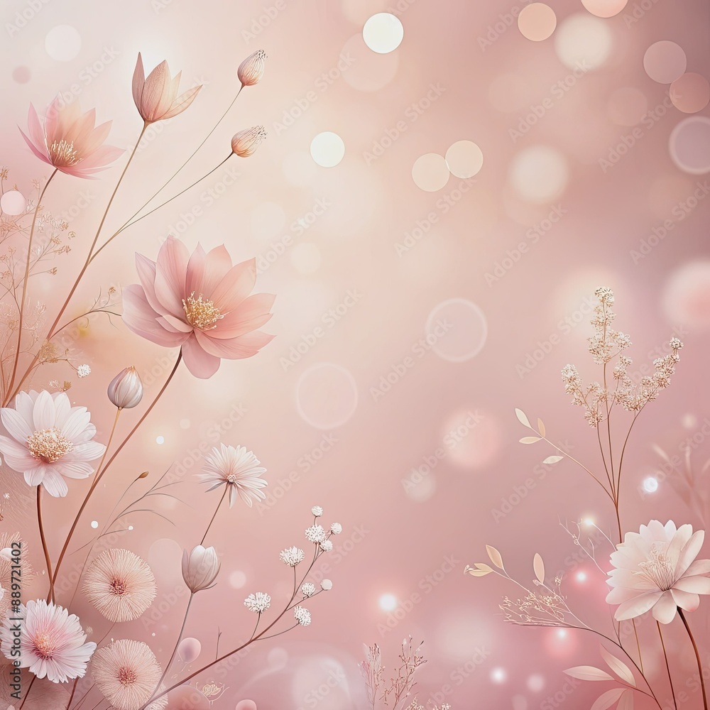 Soft pastel pink abstract background with delicate flower illustrations, minimalist composition, and subtle gradient effects, perfect for presenting beauty or lifestyle products in a serene setting. Soft pastel pink abstract background with delicate flower illustrations, minimalist composition, and subtle gradient effects, perfect for presenting beauty or lifestyle products in a serene setting.