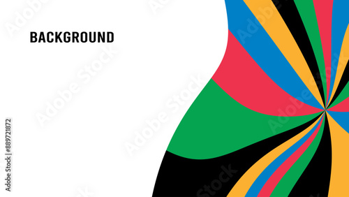 Sport background with rainbow pattern. Summer Olympic Games 2024 in Paris news banner. Abstract curve	
