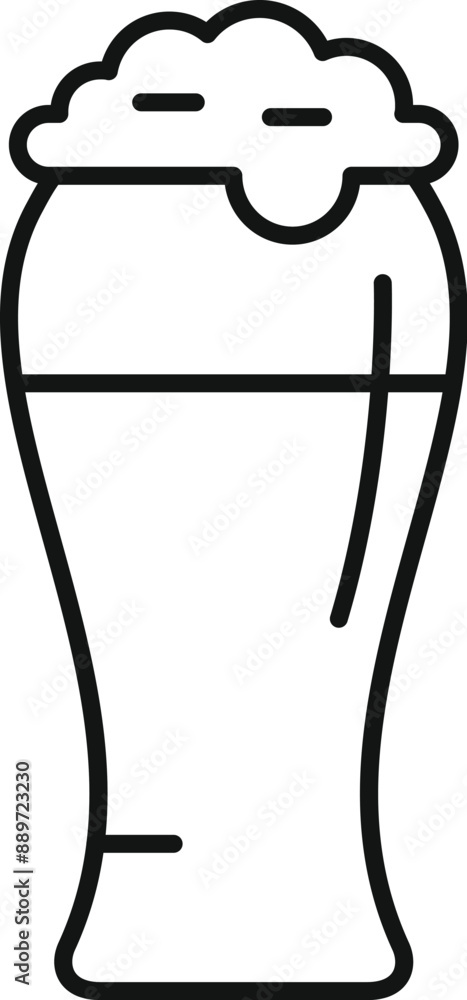 Simple line drawing of a beer glass with foam, perfect for representing bars, pubs, and breweries Simple line drawing of a beer glass with foam, perfect for representing bars, pubs, and breweries