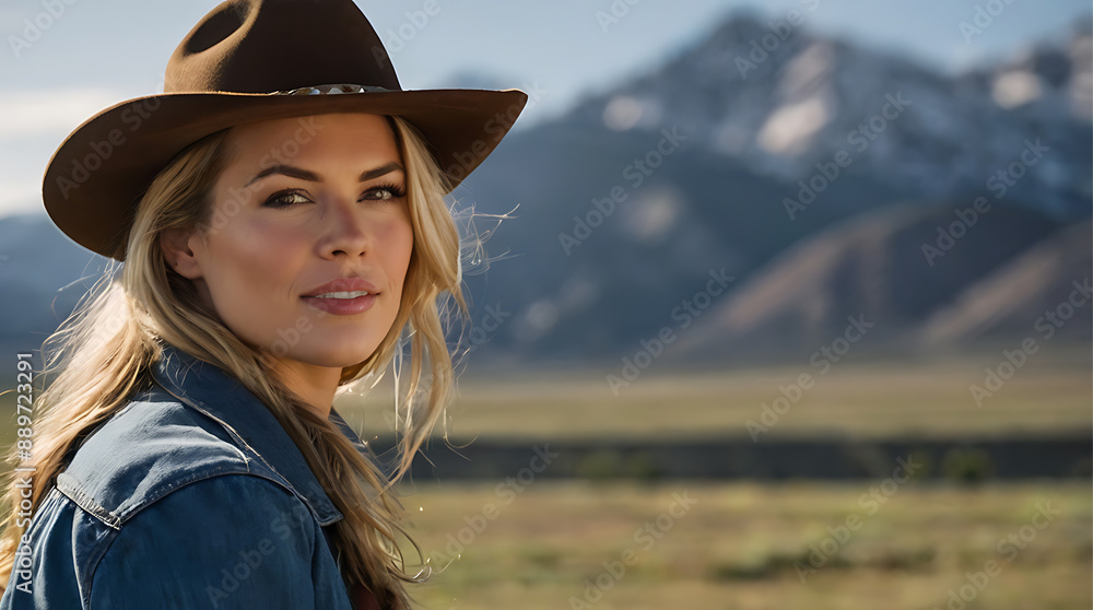 Woman Cowgirl Cowboy Western Hat Woman Cowgirl Cowboy Western Hat