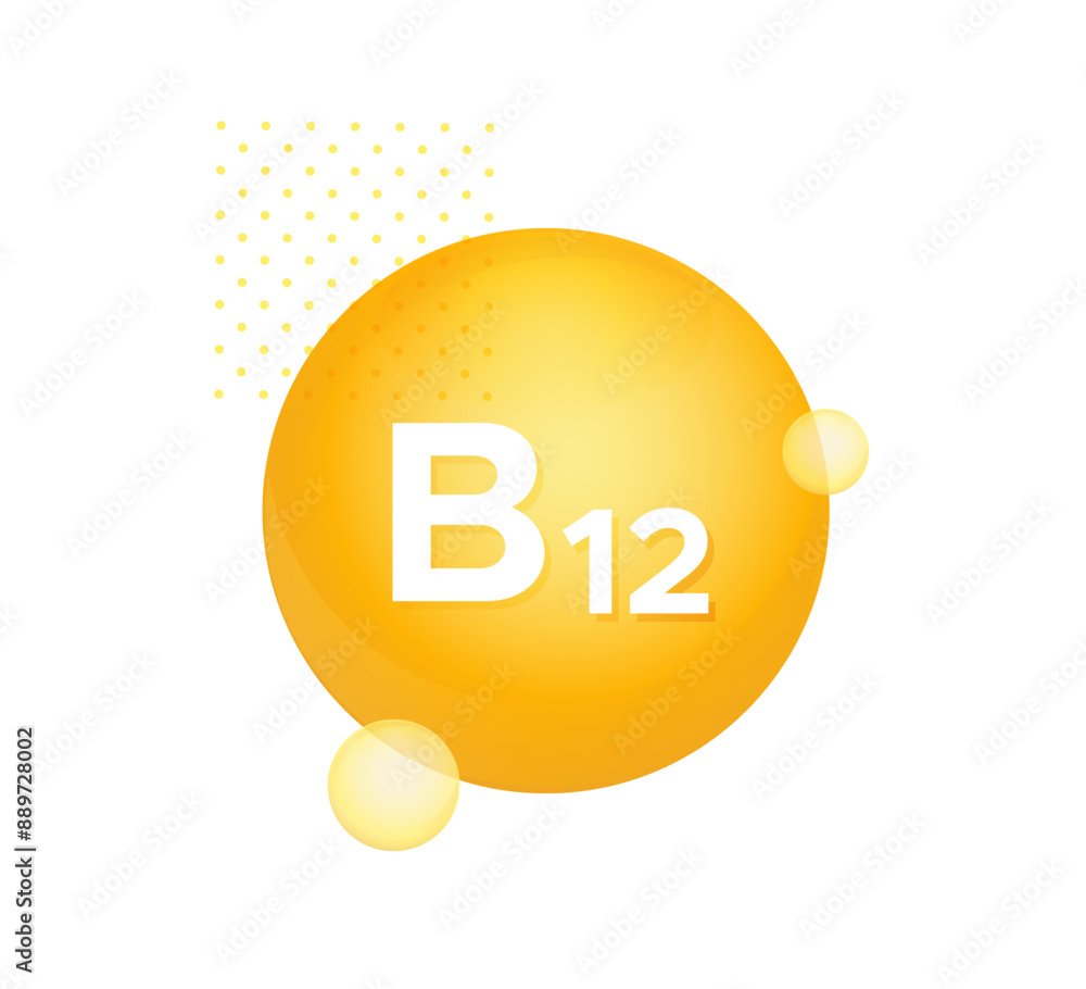 Packaging Icon - Fortified with Vitamin B 12 - Stock Icon Packaging Icon - Fortified with Vitamin B 12 - Stock Icon