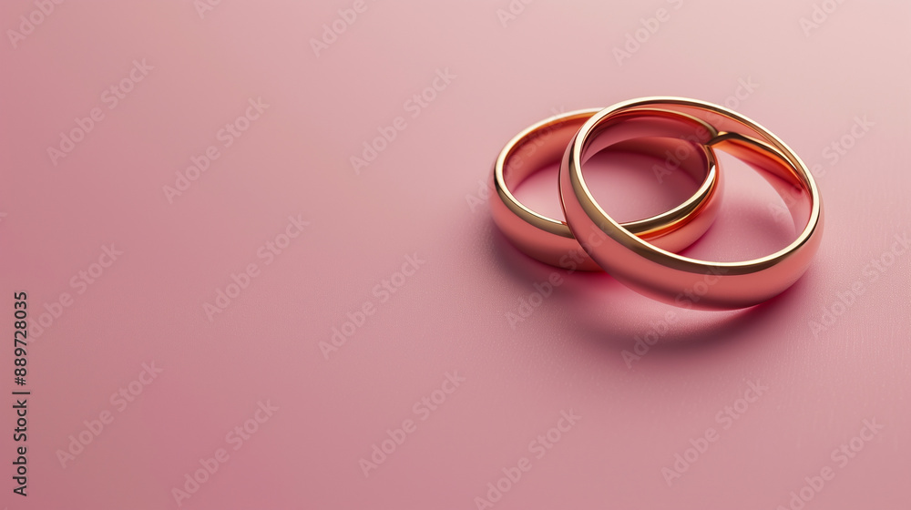 close up top view, two ring for wedding on pink pastel color background with space for copy, engagement rings, romantic and lovely close up top view, two ring for wedding on pink pastel color background with space for copy, engagement rings, romantic and lovely