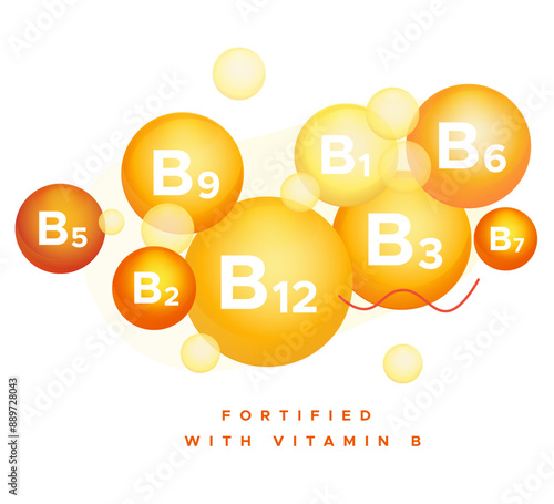 Packaging Icon - Fortified with Vitamin B - Stock Icon