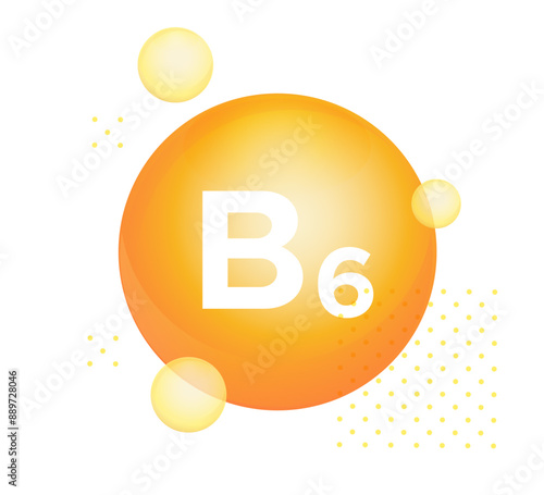 Packaging Icon - Fortified with Vitamin B6 - Stock Icon