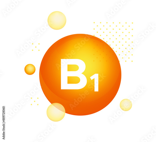 Packaging Icon - Fortified with Vitamin B1 - Thiamin - Stock Icon