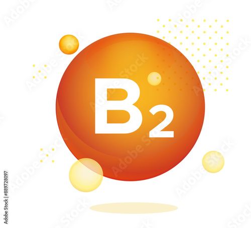 Packaging Icon - Fortified with Vitamin B2 - Riboflavin - Stock Icon