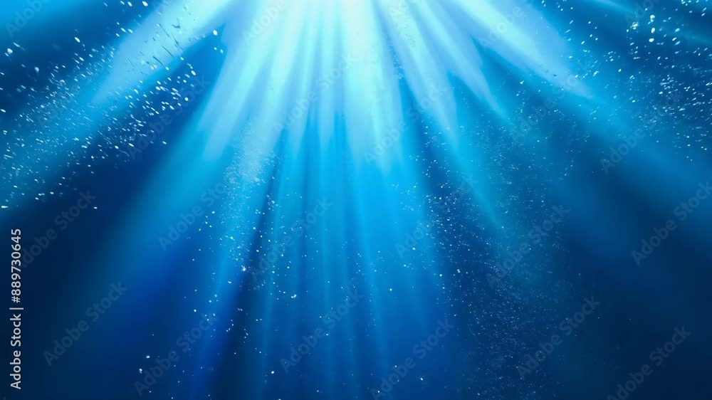 Rays of light on a blue background with particles Rays of light on a blue background with particles