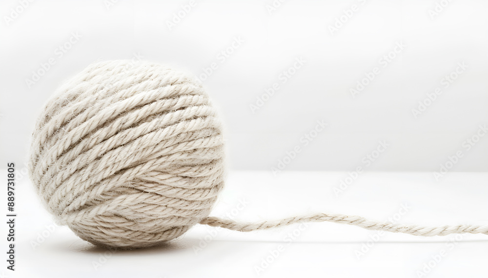 close up of a wool ball and abstract shape on white background close up of a wool ball and abstract shape on white background