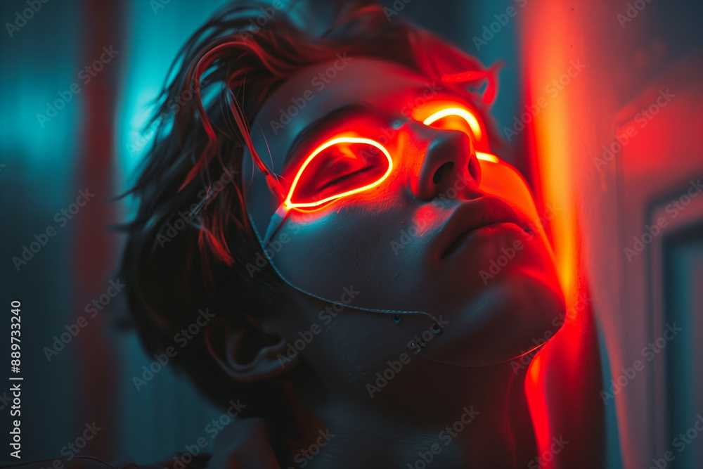 A Youthful Embrace of Neon Red Light A Youthful Embrace of Neon Red Light
