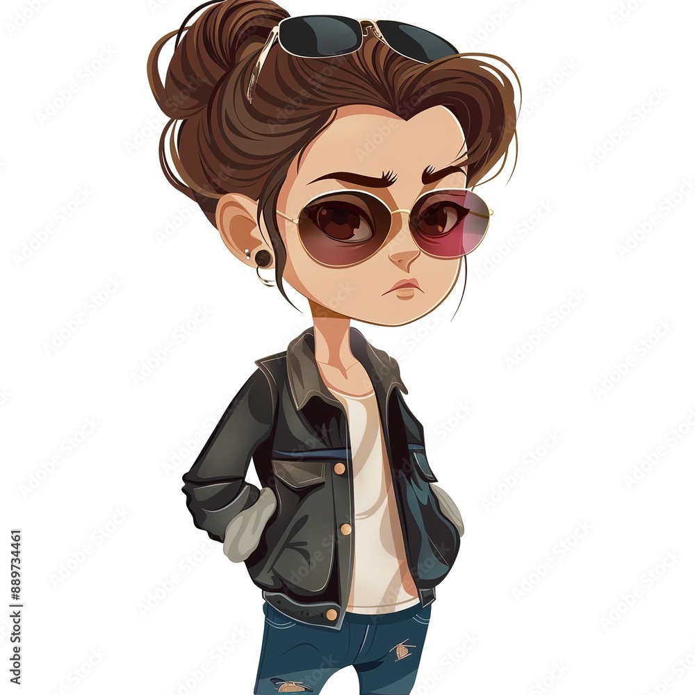 Lice Tomboy fashion cartoon isolated whitebackground Lice Tomboy fashion cartoon isolated whitebackground