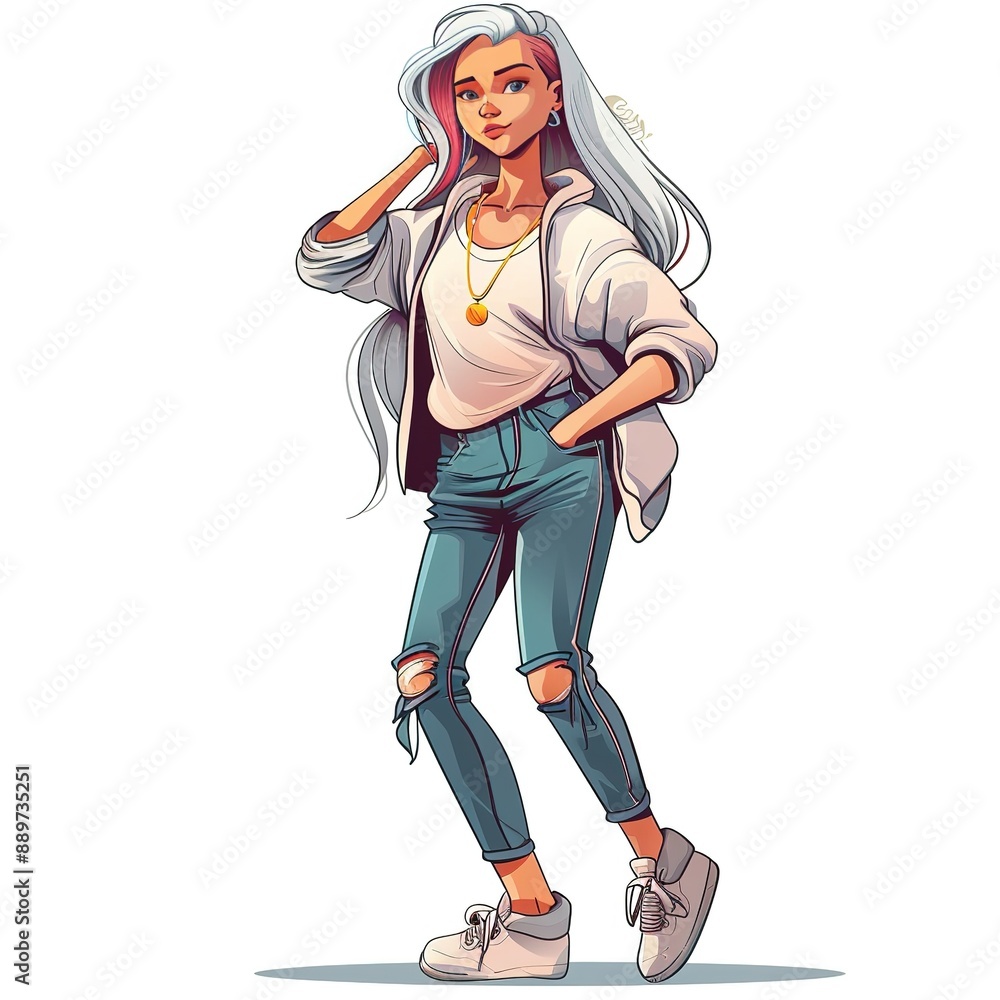 Locu Tomboy fashion cartoon isolated whitebackground Locu Tomboy fashion cartoon isolated whitebackground
