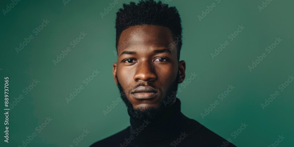 A man wearing a beard and black shirt, available for use in a variety of contexts A man wearing a beard and black shirt, available for use in a variety of contexts
