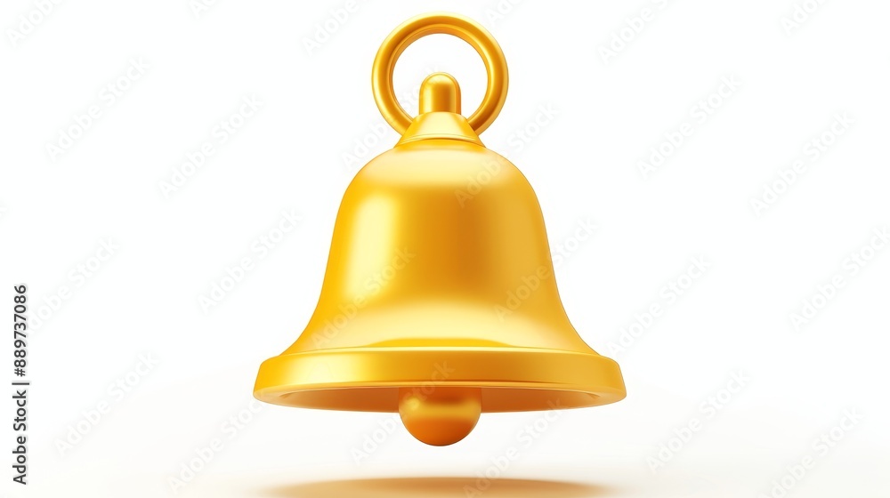 3D rendered yellow bell icon with notification, isolated on white background. Realistic vector icon for social media reminders. 3D rendered yellow bell icon with notification, isolated on white background. Realistic vector icon for social media reminders.