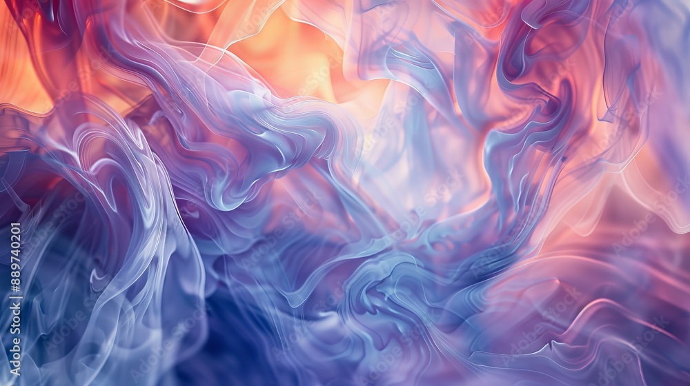 Fototapeta premium Ethereal abstract art, characterized by fluid, silky waves, evokes a sense of tranquility and fluidity. 