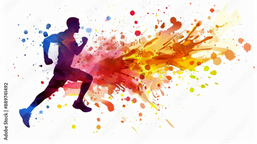vector illustration of an athlete running, vector illustration of an athlete running,