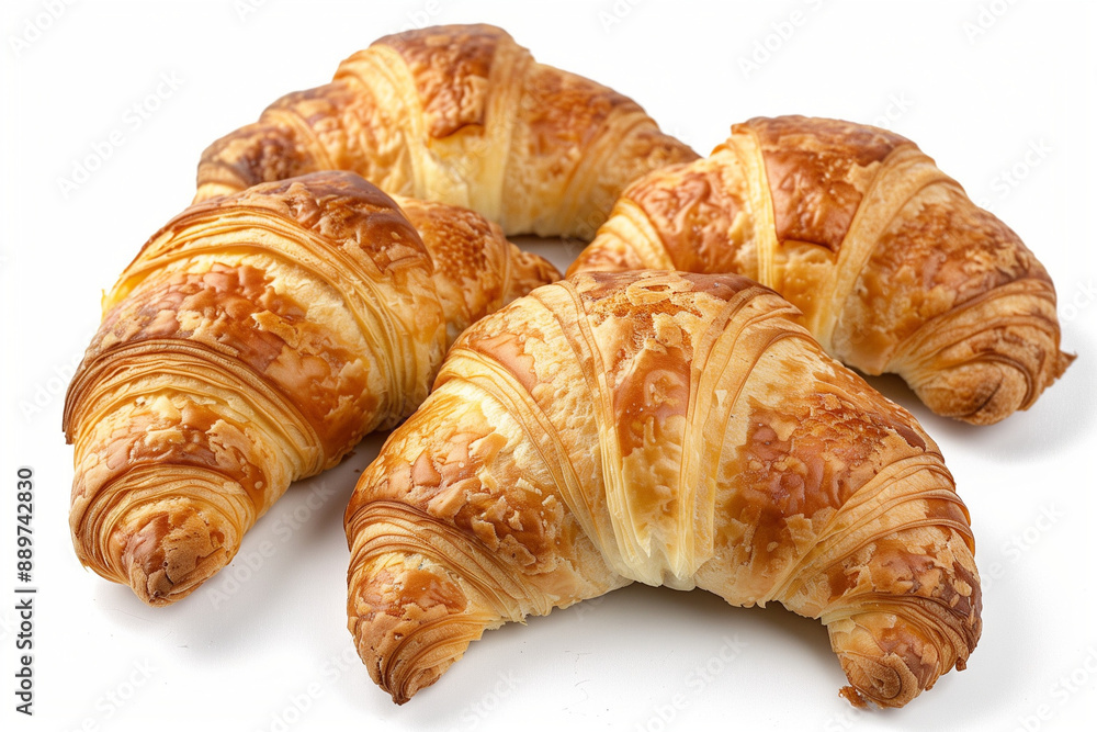 Freshly Baked Croissants Isolated on a White background Freshly Baked Croissants Isolated on a White background
