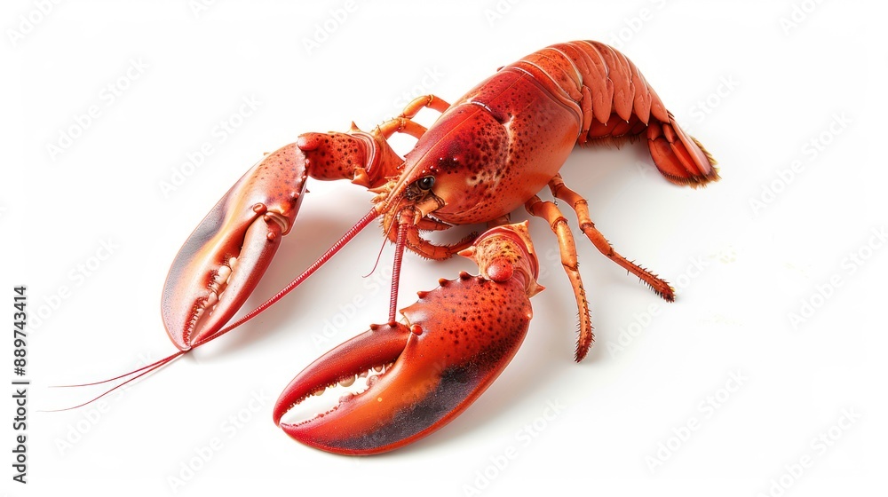 Freshly Cooked Lobster On White Background Freshly Cooked Lobster On White Background