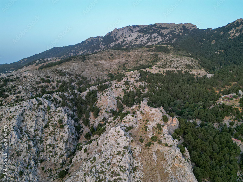 Aerial view of Palaio Pyli Castle, Kos island, Greece. Aerial view of Palaio Pyli Castle, Kos island, Greece.