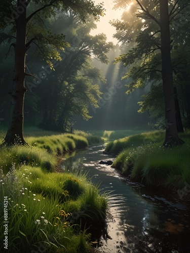 sunrise in the forest