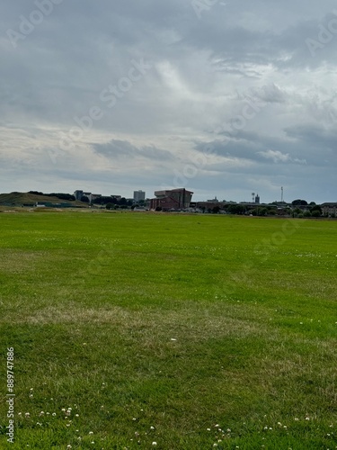 English countryside landscape with sky
