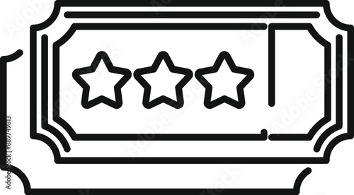 Three stars ticket representing feedback and review for customer satisfaction
