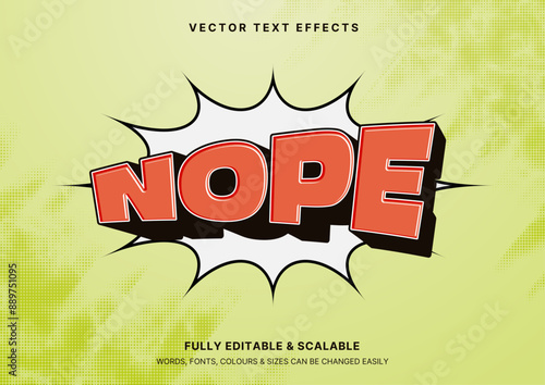 Editable text style effect with Nope words text grunge style theme