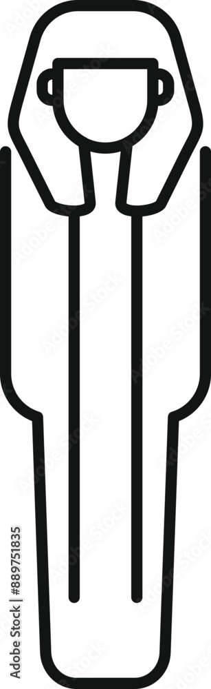 Line drawing of an egyptian sarcophagus, showcasing the stylized design of a pharaoh's final resting place Line drawing of an egyptian sarcophagus, showcasing the stylized design of a pharaoh's final resting place
