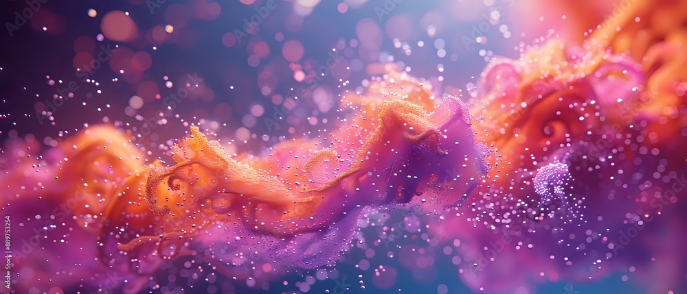 Abstract digital art of a flowing pink and purple wave with sparkles, suitable for themes related to creativity, energy, and fantasy. Abstract digital art of a flowing pink and purple wave with sparkles, suitable for themes related to creativity, energy, and fantasy.