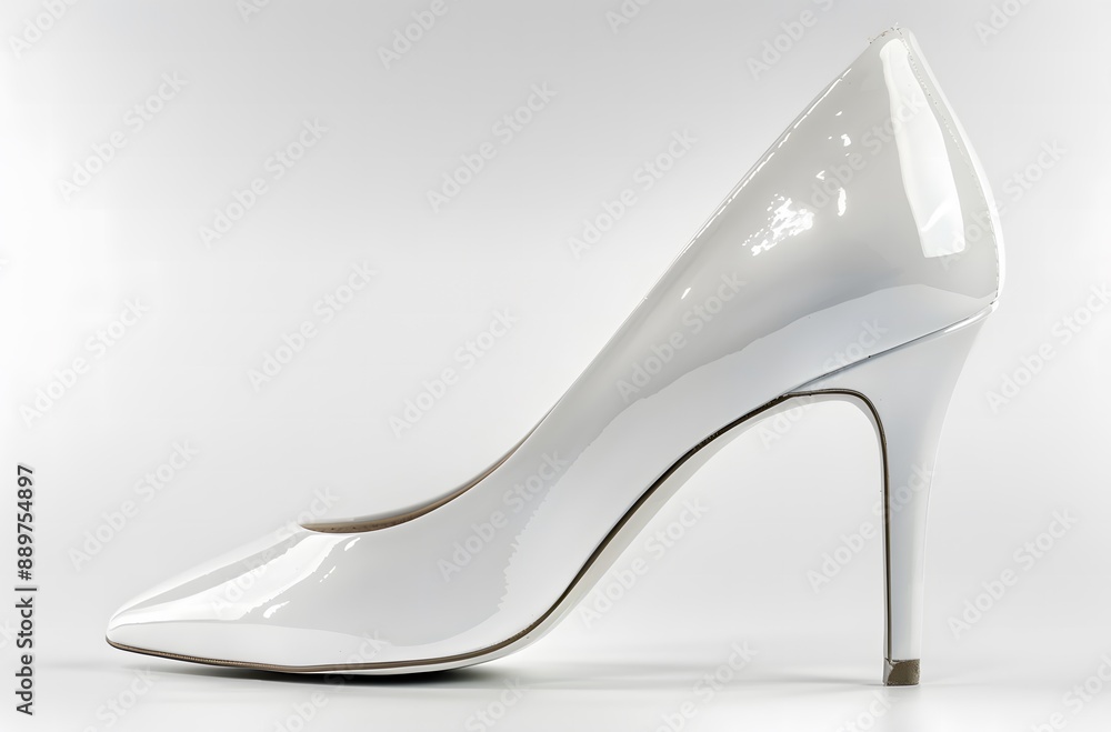 Shiny white high-heel shoes for women, perfect for fashion and elegance Shiny white high-heel shoes for women, perfect for fashion and elegance