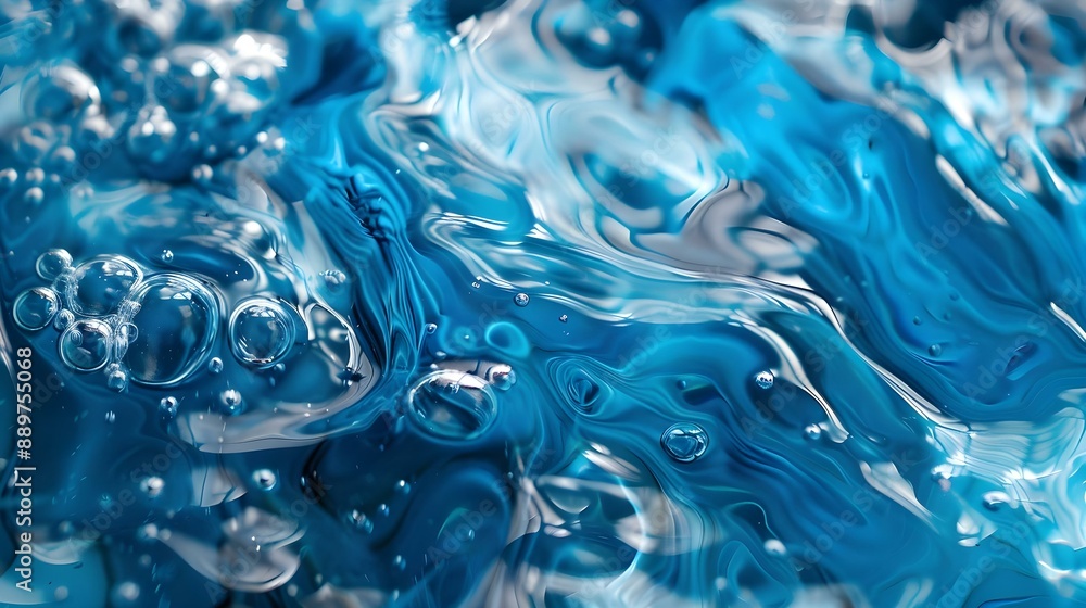 Close-up of blue liquid in water Close-up of blue liquid in water