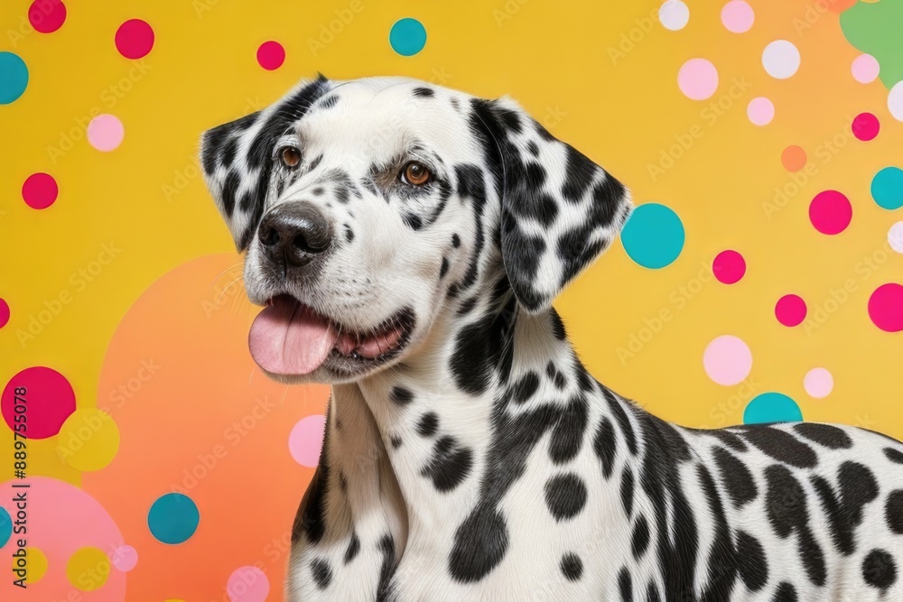 Dalmatian dog isolated on a color background Dalmatian dog isolated on a color background