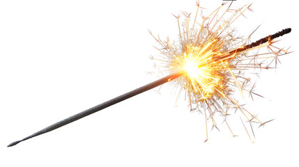 Simple sparkler, Diwali, festive celebration, traditional firework, Festival of Lights, elegant display, png file, isolated on white