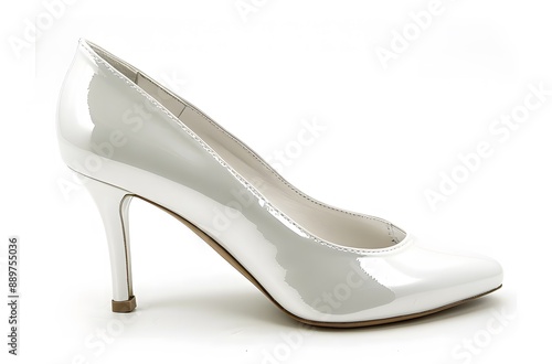 Shiny white high-heel shoes for women, perfect for fashion and elegance