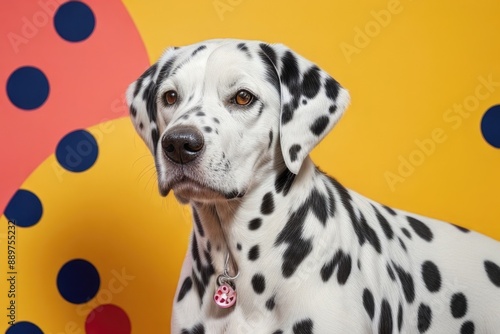 Dalmatian dog isolated on a color background